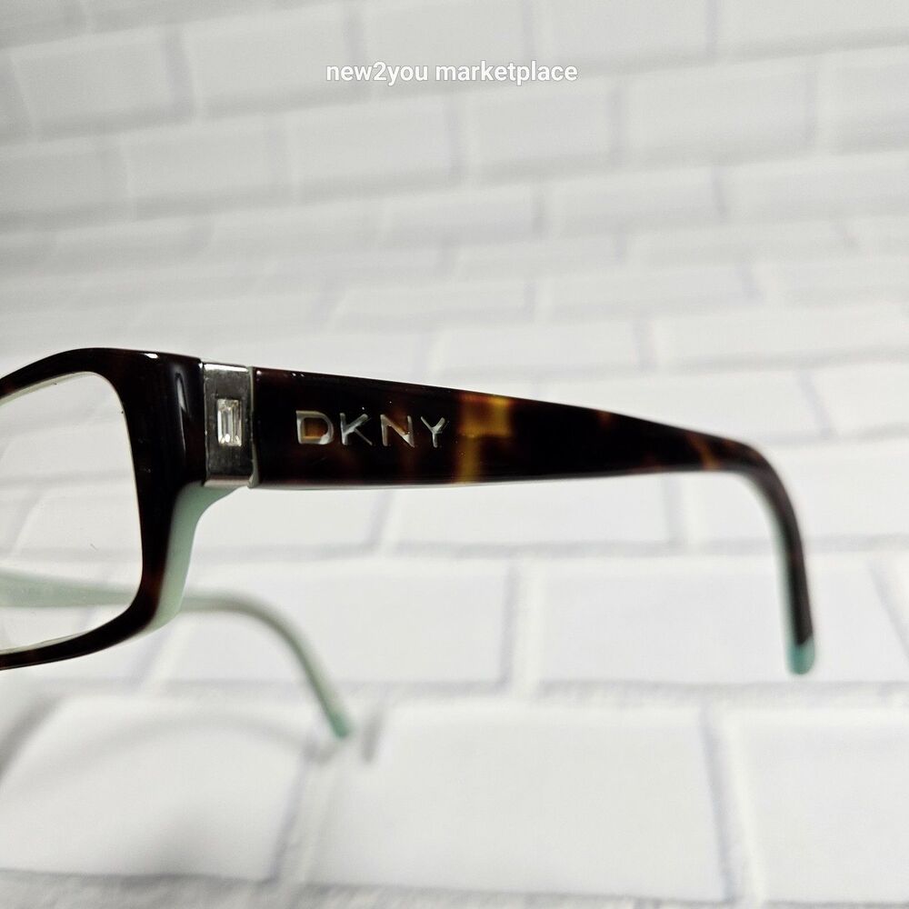 Dkny Tortoise Rectangular Frame W Teal Interior G… - image 1